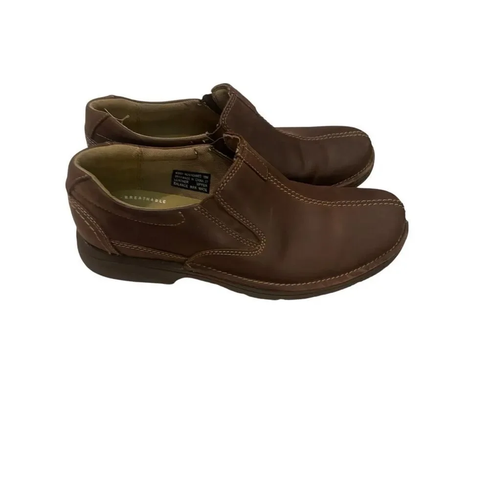 Clarks Mens Chocolate Brown Senner Falls Slip On Loafers Casual Shoes Size 10